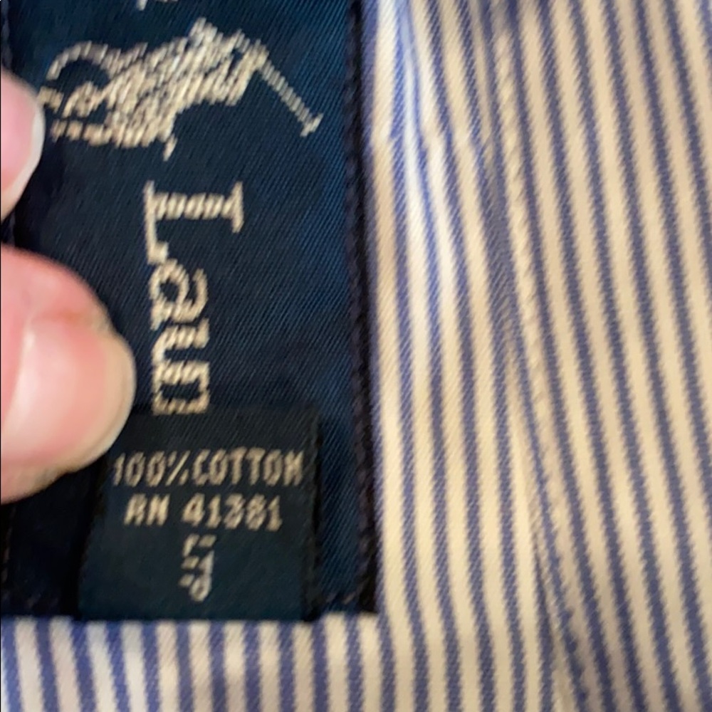 Ralph Lauren blue/white striped button down - Picture 5 of 7